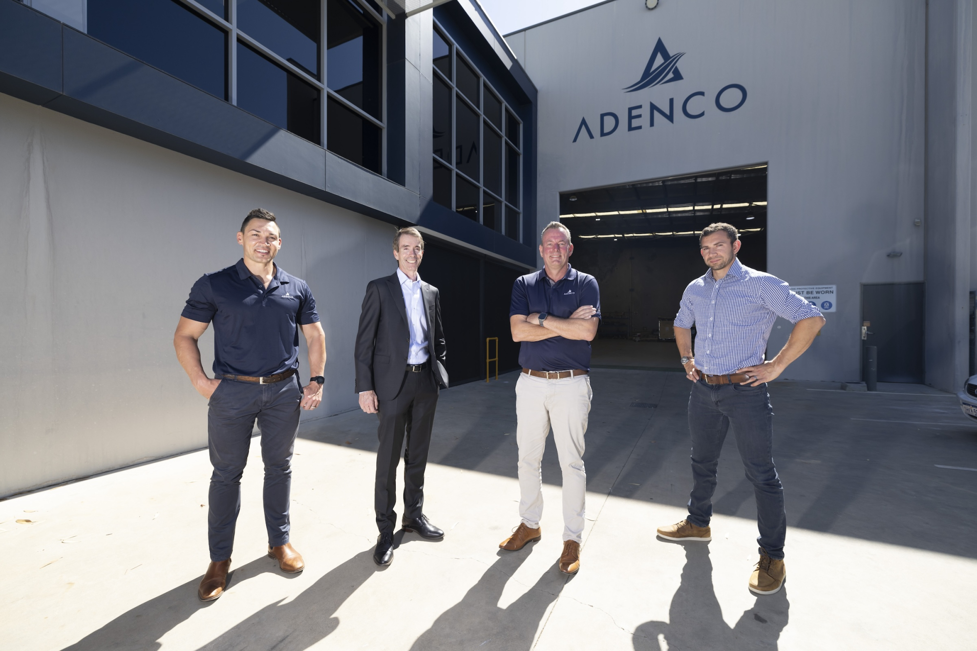 Pictured: ADENCO Managing Director, Christoff van der Schyff, Ledge Finance Executive Neil Ferguson, ADENCO Operations Director Alan Fenemer & ADENCO Commercial Director Richard Maher