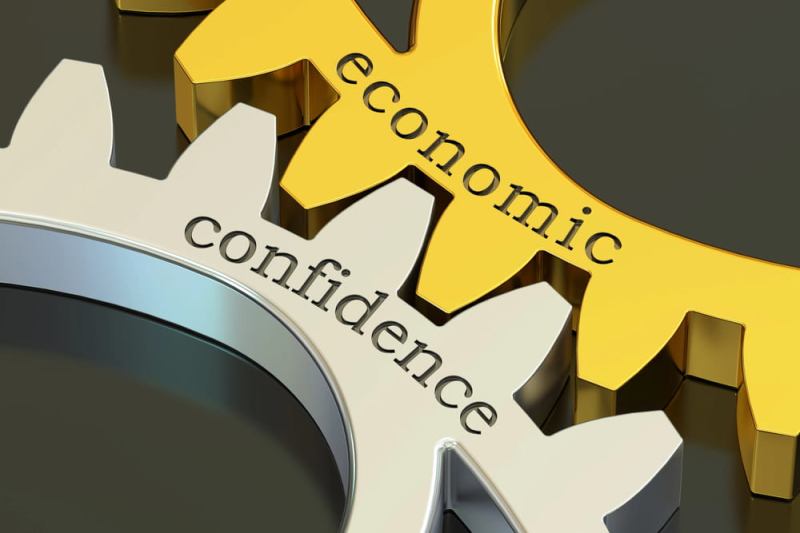 2 cogs representing economic sentiment and confidence
