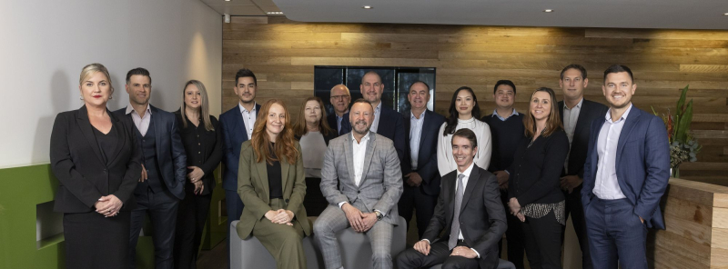 The new Ledge Finance website hero banner image of the team.