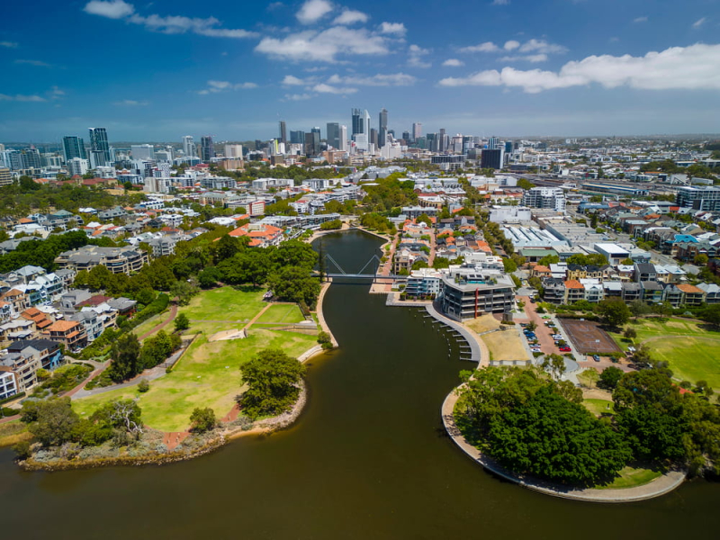 Perth homes with the skyline in the background
