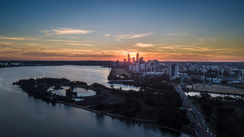 Perth Western Australia skyline dusk