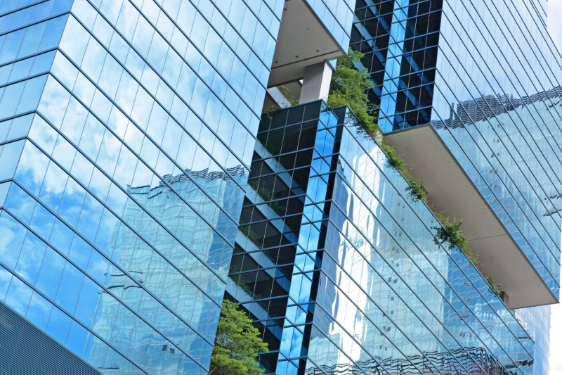 Sustainable commercial property building.