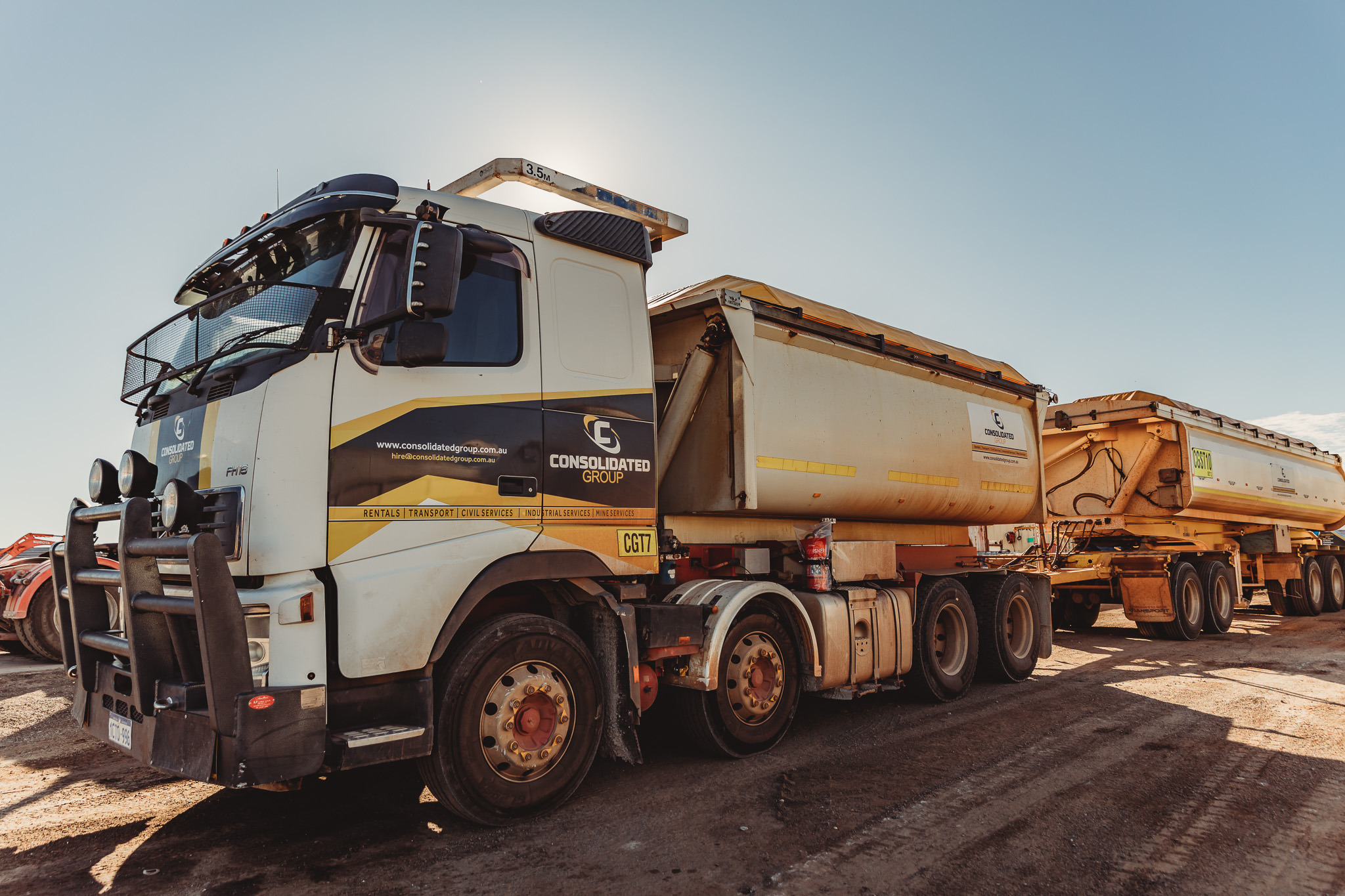 Large mining truck owned by Consolidated Group in Western Australia