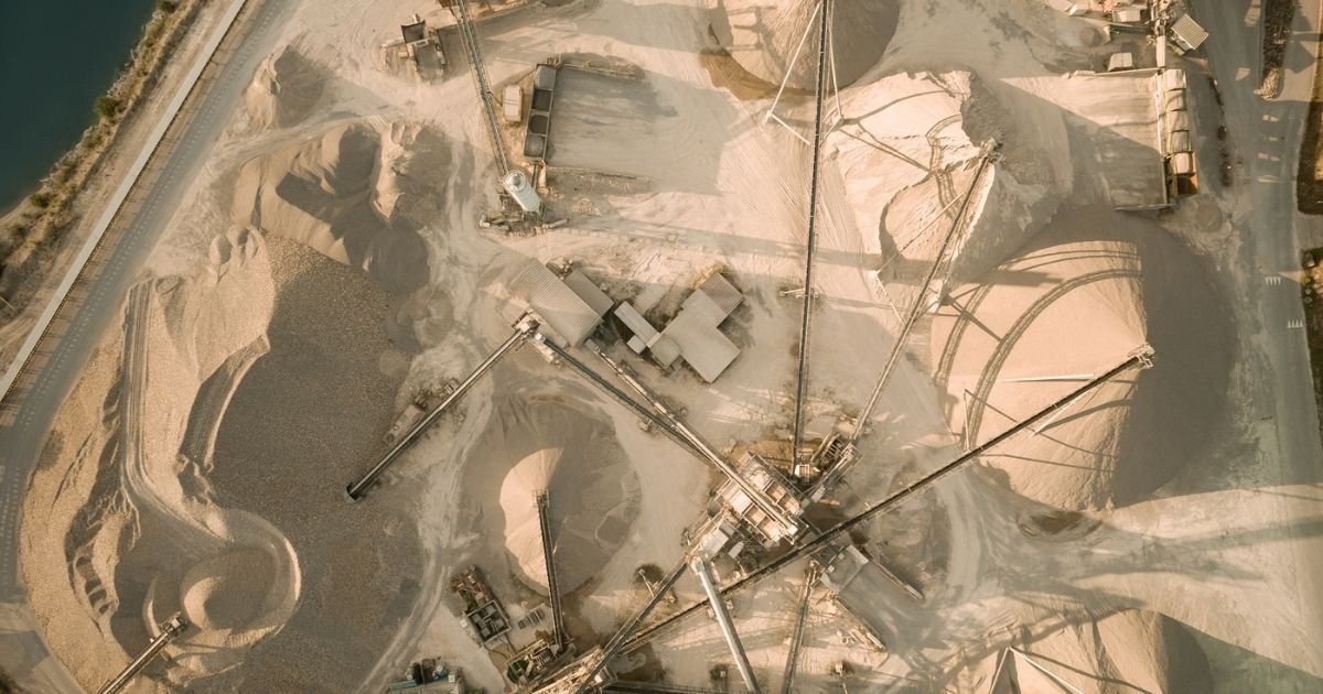 birds eye view of a mine site