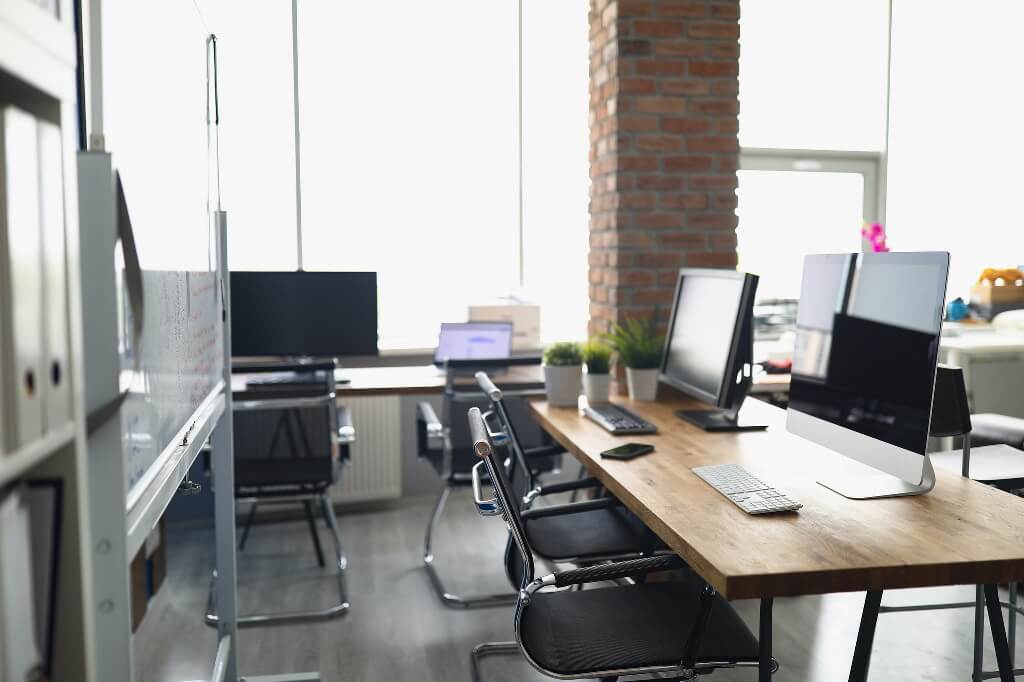 Office environment that has discovered how AI can help in business.